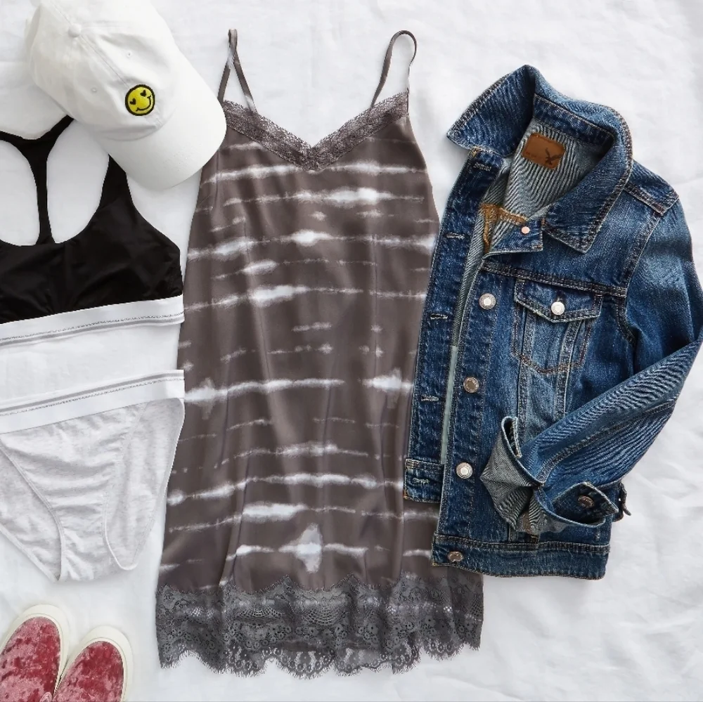 Aerie Gray Tie-Dye Slip Dress - Picture 15 of 16